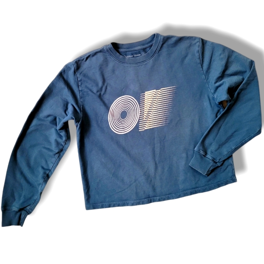 Outdoor Voices Womens Cropped Pullover Crewneck Sweater Sweatshirt Size Medium